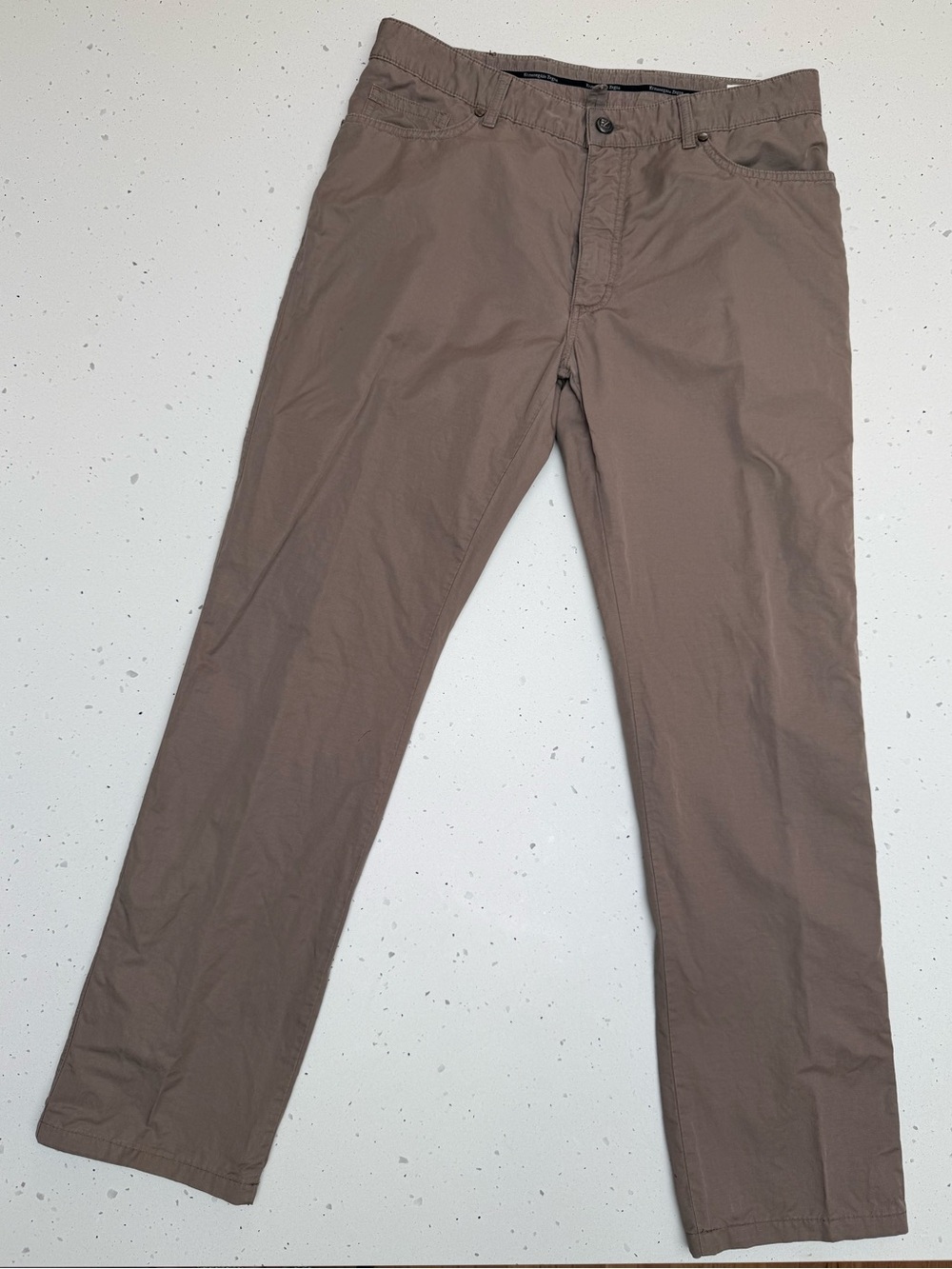 Ermenegildo Zegna Men’s Cotton Linen Pants 36 Taupe